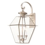 Westover Outdoor Wall Sconce - Brushed Nickel / Clear