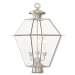 Westover Outdoor Post Light - Brushed Nickel / Clear