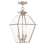 Westover Outdoor Pendant - Brushed Nickel / Clear