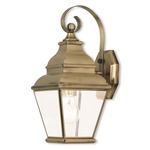 Exeter Outdoor Wall Light - Antique Brass / Clear