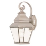 Exeter Outdoor Wall Light - Brushed Nickel / Clear