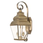 Exeter Outdoor Wall Light - Antique Brass / Clear