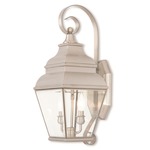 Exeter Outdoor Wall Light - Brushed Nickel / Clear