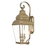 Exeter Outdoor Wall Light - Antique Brass / Clear