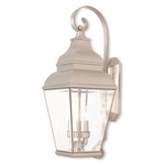 Exeter Outdoor Wall Light - Brushed Nickel / Clear