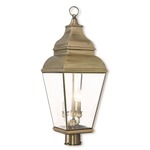 Exeter Outdoor Post Light - Antique Brass / Clear