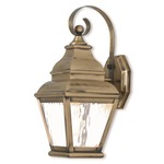 Exeter Water Outdoor Wall Light - Antique Brass / Clear Water