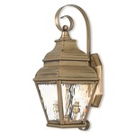 Exeter Water Outdoor Wall Light - Antique Brass / Clear Water