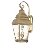 Exeter Water Outdoor Wall Light - Antique Brass / Clear Water