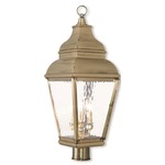 Exeter Water Outdoor Post Light - Antique Brass / Clear Water