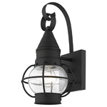 Newburyport Outdoor Wall Sconce - Black / Clear