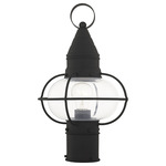 Newburyport Outdoor Post Light - Black / Clear