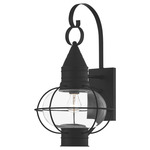 Newburyport Outdoor Wall Sconce - Black / Clear