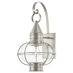 Newburyport Outdoor Wall Sconce - Brushed Nickel / Clear