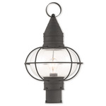 Newburyport Outdoor Post Light - Black / Clear