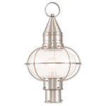 Newburyport Outdoor Post Light - Brushed Nickel / Clear