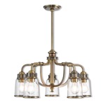Lawrenceville Down Chandelier - Antique Brass / Clear Seeded