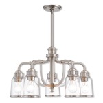 Lawrenceville Down Chandelier - Brushed Nickel / Clear Seeded