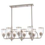 Lawrenceville Linear Chandelier - Brushed Nickel / Clear Seeded