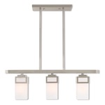 Harding Linear Chandelier - Satin Opal White