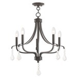Laurel Chandelier - English Bronze / Crystal