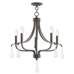 Laurel Chandelier - English Bronze / Crystal