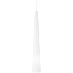 Zenith Monopoint Pendant - Satin Nickel / White