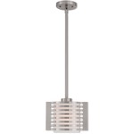 Hilliard Mini Pendant - Brushed Nickel / Opal