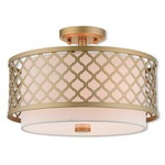 Arabesque Gold Ceiling Light Fixture - Soft Gold / Off White