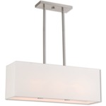 Summit Linear Chandelier - Brushed Nickel / Off White