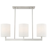 Hayworth Linear Chandelier - Brushed Nickel / Off White