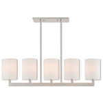 Hayworth Linear Chandelier - Brushed Nickel / Off White