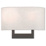 Hayworth Open Frame Wall Sconce - Bronze / Oatmeal
