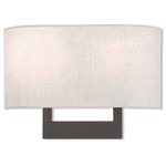 Hayworth Open Frame Wall Sconce - Bronze / Oatmeal