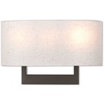 Hayworth Open Frame Wall Sconce - Bronze / Oatmeal