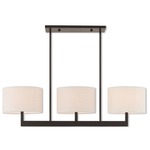 Hayworth Drum Linear Chandelier - Bronze / Oatmeal