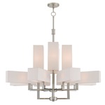 Rubix Foyer Chandelier - Brushed Nickel / Off White