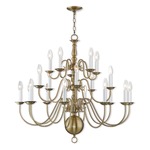 Williamsburgh 20 Light Chandelier - Antique Brass