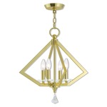 Diamond Chandelier - Polished Brass