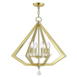 Diamond Chandelier - Polished Brass