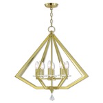 Diamond Chandelier - Polished Brass