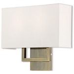 Pierson Wall Sconce - Antique Brass / Off White