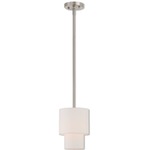 Claremont Mini Pendant - Brushed Nickel / Off White