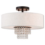 Carlisle Semi Flush Ceiling Light - English Bronze / Oatmeal