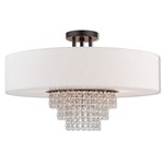 Carlisle Semi Flush Ceiling Light - English Bronze / Oatmeal