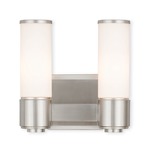 Weston Bathroom Vanity Light - Brushed Nickel / Satin Opal White