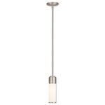 Weston Mini Pendant - Brushed Nickel / Satin Opal White