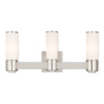 Weston Bathroom Vanity Light - Polished Nickel / Satin Opal White
