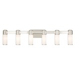 Weston Bathroom Vanity Light - Polished Nickel / Satin Opal White