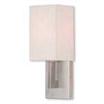 Meridian Wall Sconce - Brushed Nickel / Oatmeal